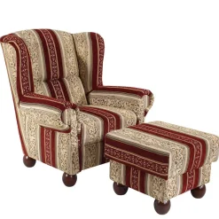 Best Ohrensessel mit Streifen und Ornamenten - Basento Sessel