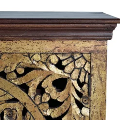 Sale Oriental Design Sideboard in Gold und Walnussbraun - Roswito Sideboards