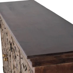 Sale Oriental Design Sideboard in Gold und Walnussbraun - Roswito Sideboards