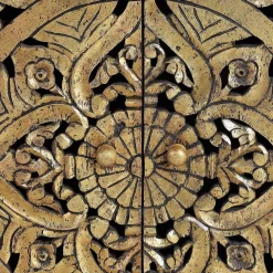 Sale Oriental Design Sideboard in Gold und Walnussbraun - Roswito Sideboards