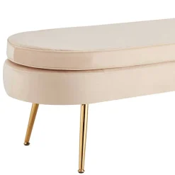 Best Ovale Polsterbank in Beige & Gold - Mamoud Sitzbank