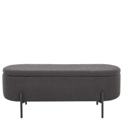 Sale Ovale Truhenbank in Anthrazit Boucle - Comoto Sitzbank