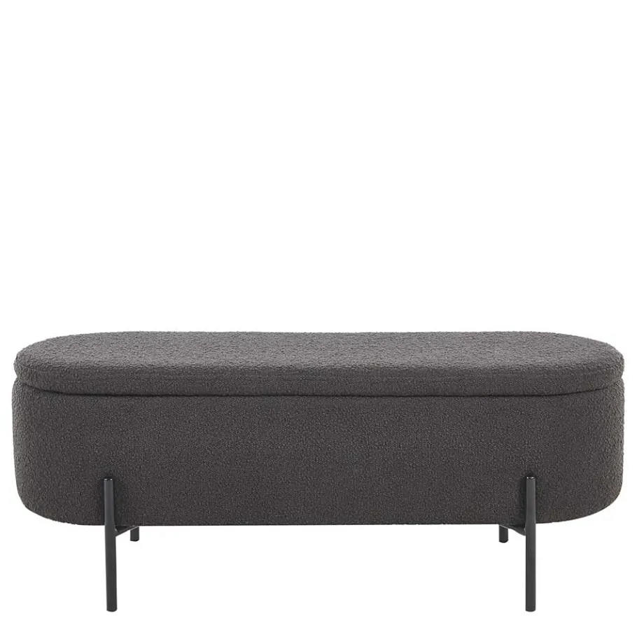 Sale Ovale Truhenbank in Anthrazit Boucle - Comoto Sitzbank