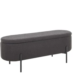 Sale Ovale Truhenbank in Anthrazit Boucle - Comoto Sitzbank