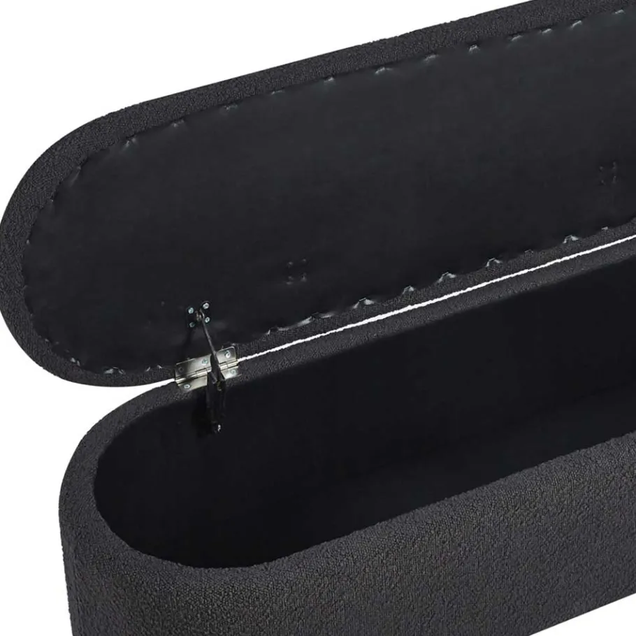 Sale Ovale Truhenbank in Anthrazit Boucle - Comoto Sitzbank