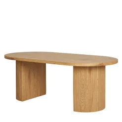 New Ovaler Couchtisch in Eiche Holzoptik - Saracan Tische