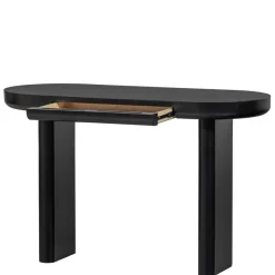 Ovaler Design Schreibtisch in Schwarz Holzoptik - Belinda Tische