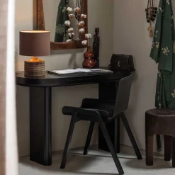 Ovaler Design Schreibtisch in Schwarz Holzoptik - Belinda Tische