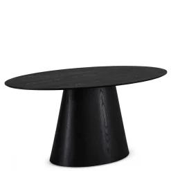 New Ovaler Esszimmertisch in Schwarz Eiche - Vuschea Tische