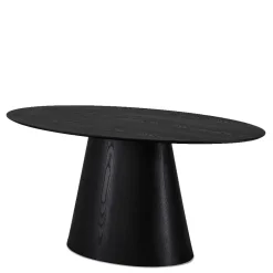 New Ovaler Esszimmertisch in Schwarz Eiche - Vuschea Tische