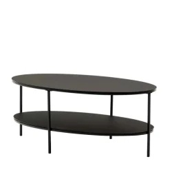 Outlet Ovaler Sofatisch aus Glas und Metall - Calama Tische