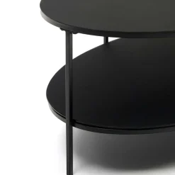 Outlet Ovaler Sofatisch aus Glas und Metall - Calama Tische