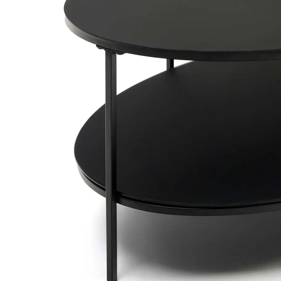 Outlet Ovaler Sofatisch aus Glas und Metall - Calama Tische