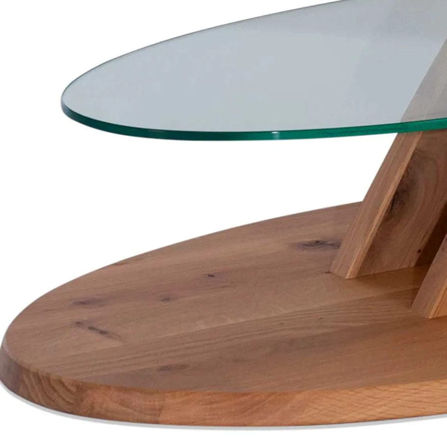 New Ovaler Wohnzimmertisch aus Wildeiche Bianco - Gibradoa Tische