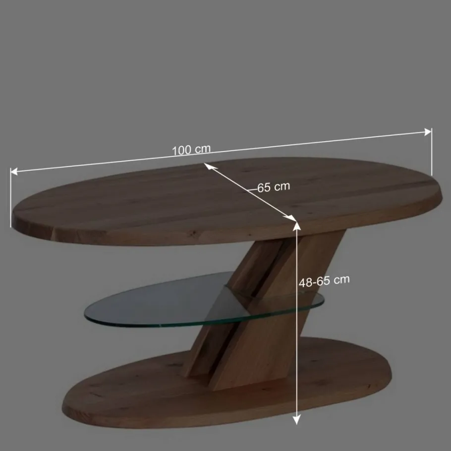 New Ovaler Wohnzimmertisch aus Wildeiche Bianco - Gibradoa Tische