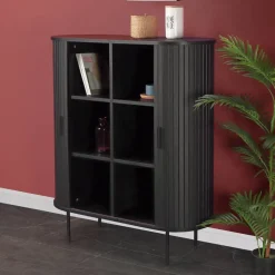 Best Ovales Schiebetüren-Highboard im Retro Design - Lurymav Highboards