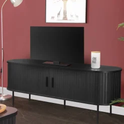 Best Ovales TV-Lowboard mit Schiebetüren - Lurymav Tv & Hifi-Möbel|Lowboards