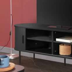 Best Ovales TV-Lowboard mit Schiebetüren - Lurymav Tv & Hifi-Möbel|Lowboards