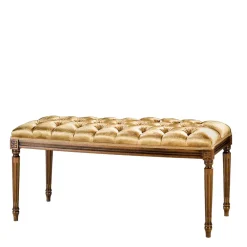 Best Polsterbank Bettbank in Gold & Buche Braun - Machipo Sitzbank