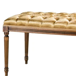 Best Polsterbank Bettbank in Gold & Buche Braun - Machipo Sitzbank