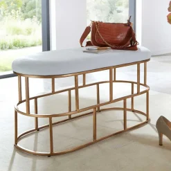 Sale Polsterbank in Weiß Samt - Pysero Sitzbank