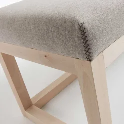 Polsterbank Materra in Beige mit Holz-Gestell Sitzbank