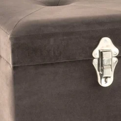 Polsterbank Truhe aus Samt in Taupe - Landhuis Sitzbank