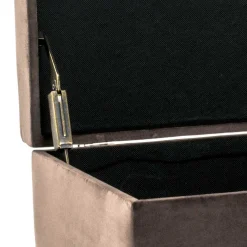 Polsterbank Truhe aus Samt in Taupe - Landhuis Sitzbank