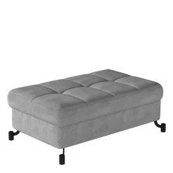 Sale Polsterhocker in Hellgrau Microfaser - Omie Hocker