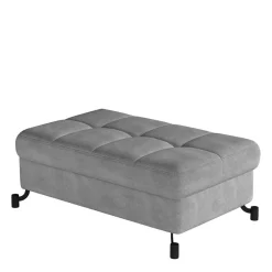 Sale Polsterhocker in Hellgrau Microfaser - Omie Hocker