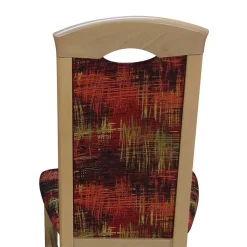 Polsterstuhl mit Stoff Rot gemustert Cora & Buchefarben (2er Set) Stühle