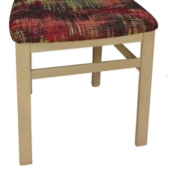 Polsterstuhl mit Stoff Rot gemustert Cora & Buchefarben (2er Set) Stühle