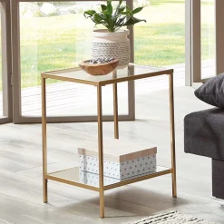 Outlet Quadratischer Beistelltisch aus Klarglas - Clair Tische