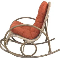 Best Rattan Geflecht Schaukelstuhl in Graubraun - Atjada Sessel