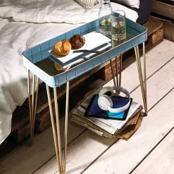 Hot Rechteckiger Beistelltisch mit Spiegelglas Platte - Fire Tische