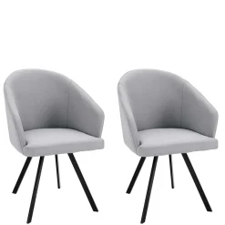 Best Retro Armlehnenstühle in Hellgrau - Dranico (2er Set) Stühle