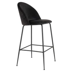 Sale Retro Barstühle aus schwarzem Samt - Baltimoore (2er Set) Hocker