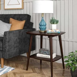 Outlet Retro Beistelltisch in Walnuss Optik - Despelin Tische