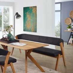 Retro Design Esstischbank mit Rückenlehne - Ovenciana Sitzbank