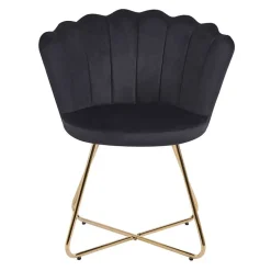 Sale Retro Muschelstühle in Schwarz Samt - Rubins (2er Set) Stühle