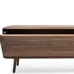 Best Retro TV Element aus Nussbaum Massivholz - Rivossa Tv & Hifi-Möbel|Lowboards