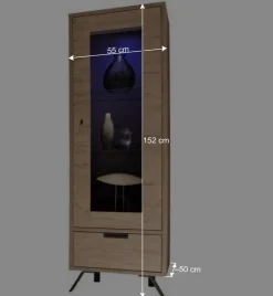 Best Retro Wohnwand im Eiche Dekor - Rodonda (dreiteilig) Wohnwände