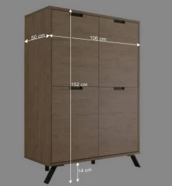 Best Retro Wohnwand im Eiche Dekor - Rodonda (dreiteilig) Wohnwände