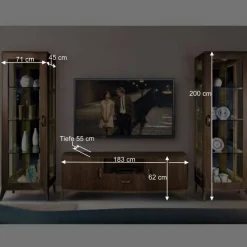 Best Retro Wohnwandd in Nussbaum - Gralaz (dreiteilig) Wohnwände