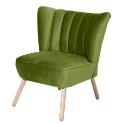 Best Retrosessel in Oliv Grün Samtvelours - Stevard Sessel