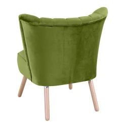 Best Retrosessel in Oliv Grün Samtvelours - Stevard Sessel