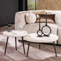 Outlet Retro-Wohnzimmertische aus Marmorkomposit - Percos (zweiteilig) Tische