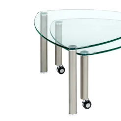 New Rollbarer Couchtisch Gero mit 2 Glasplatten Tische