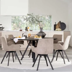 Sale Runde Essgruppe für 6 Personen - Malinsa (siebenteilig) Sitzgruppe|Tische