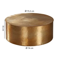 Outlet Runder Alu Couchtisch in Goldfarben - Cosima Tische